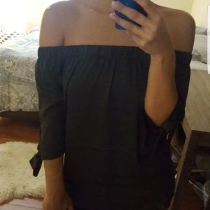 Olive Off the Shoulder top